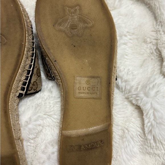 Gucci Brown and Gold Women's Slides - Picture 3 of 5